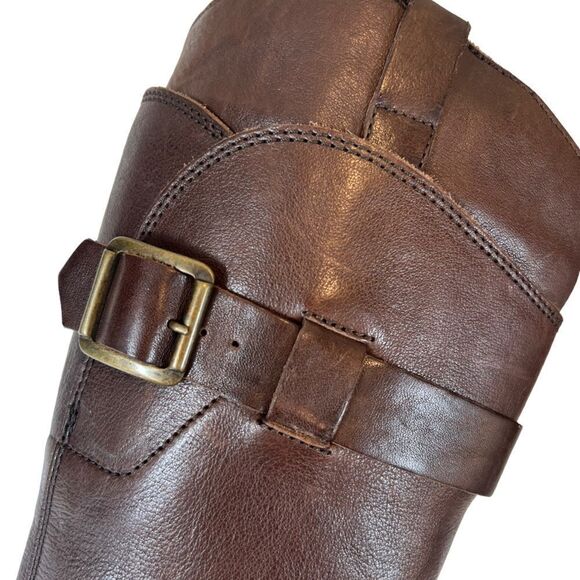 Fabianelli Sequoia Brown Leather Knee High Tall Riding Boots - Picture 7 of 16